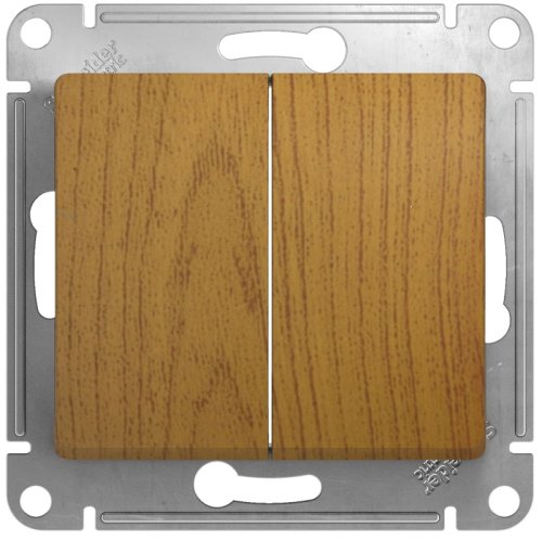 Выключатель без рамки Systeme Electric Glossa 2-кл. дерево фото Выключатель без рамки Systeme Electric Glossa 2-кл. дерево картинка